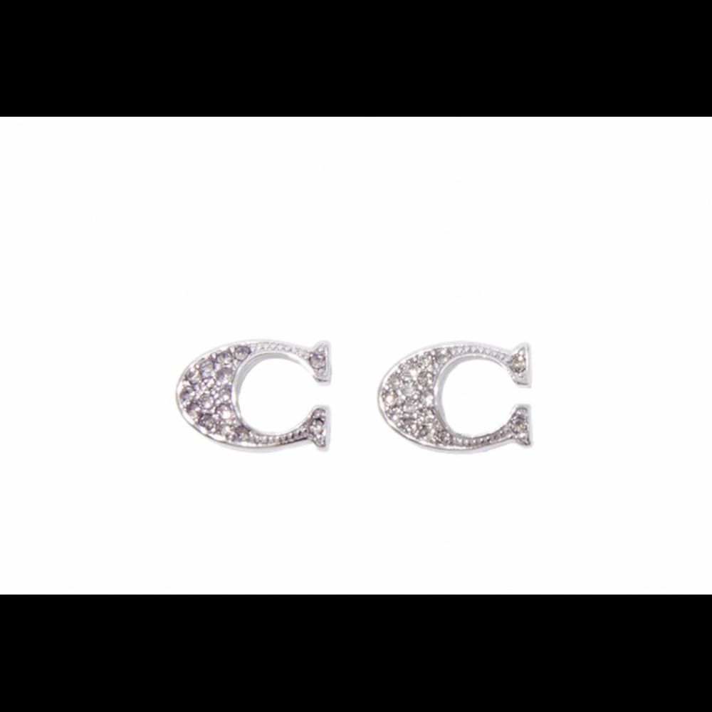 COACH Silver Pave Studs - Picture 2 of 4